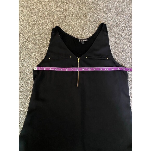 Express Black Sleeveless Blouse with Gold Zipper Detail | Size M - Picture 3 of 6